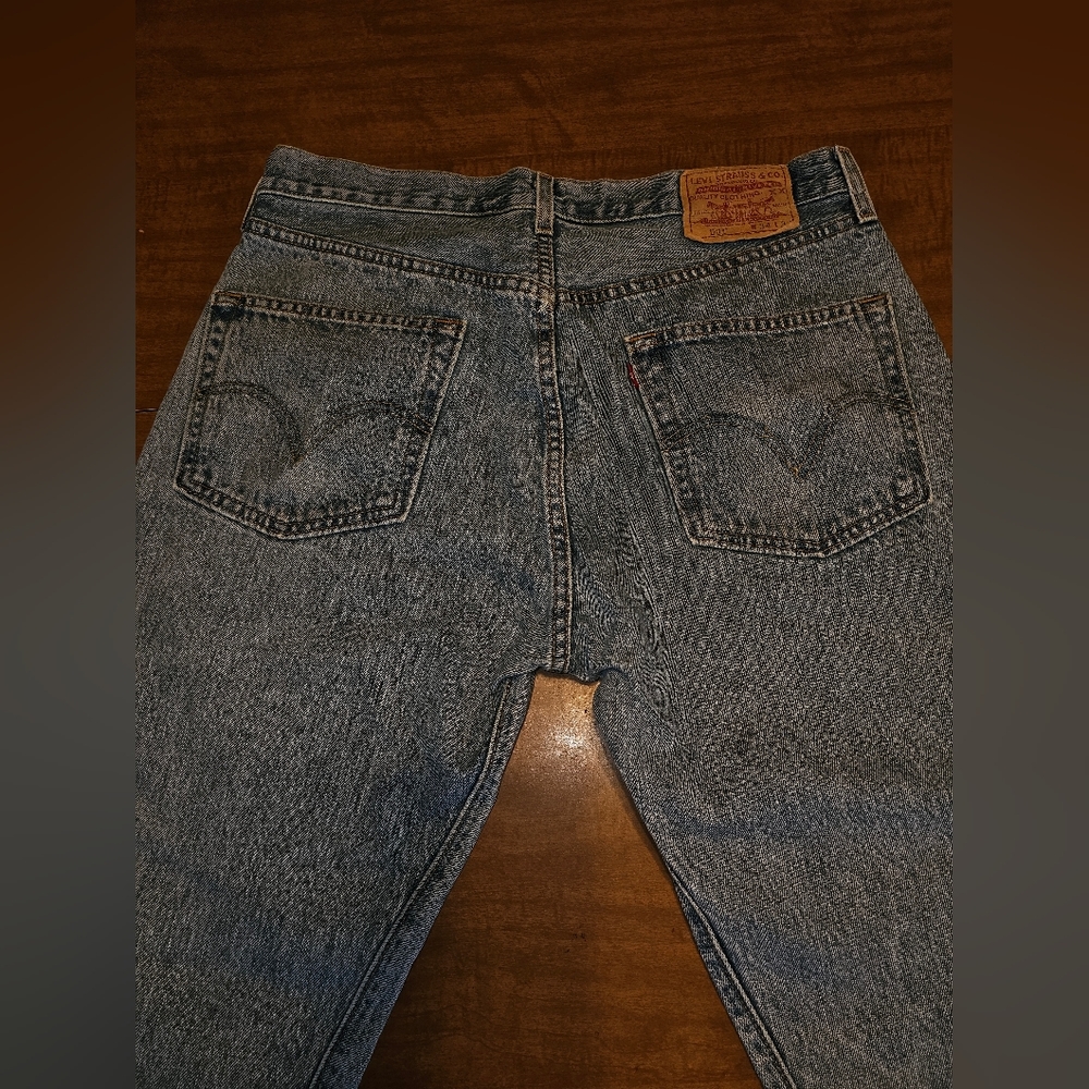 Vintage 90s Levis 501 Buttonfly Jeans Mens 34x32 Red Tab Blue Denim